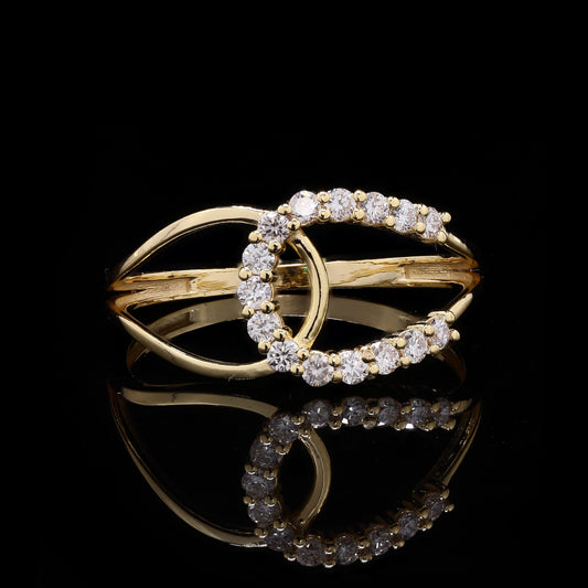 14k Gold Diamond Cluster Ring – Elegant Open Design with 15 Lab-Grown Diamonds